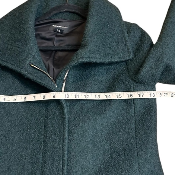 Club Monaco Abelar Coat- Green Boucle Wool Peacoat- Small - Picture 11 of 12